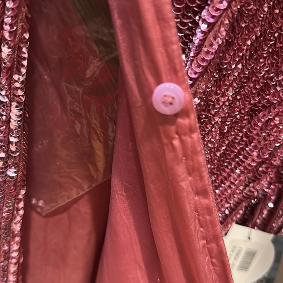 Retrofete Sequin Cardigan Mini Dress Robe Barbie Pink - Picture 11 of 11